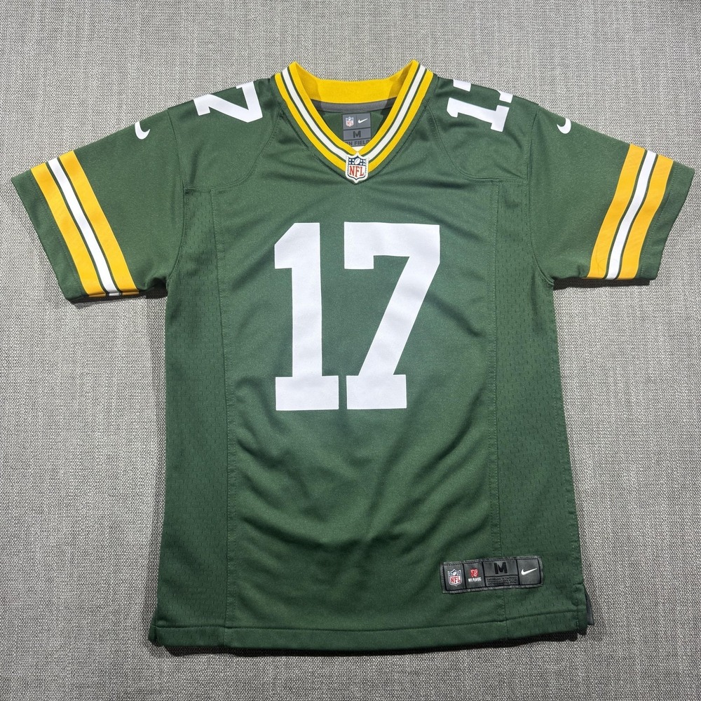 Green Bay Packers Jersey Boys Medium Green NFL Football Nike On Field Adams 17